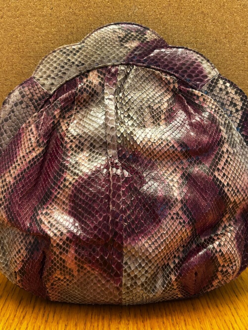 Vintage Magenta Purple Ombré Exotic Snakeskin Shoulder Bag Purse Retro 70s 80s